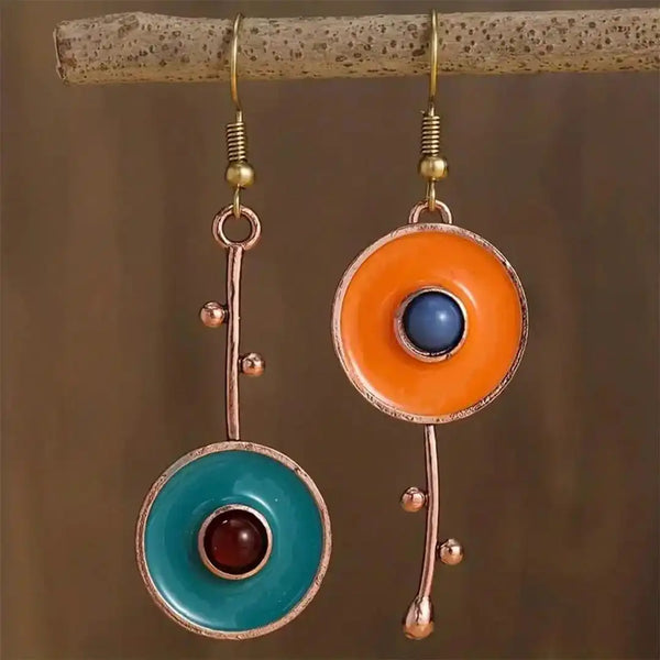 Boucles d'oreilles en pierre couleur bronze antique