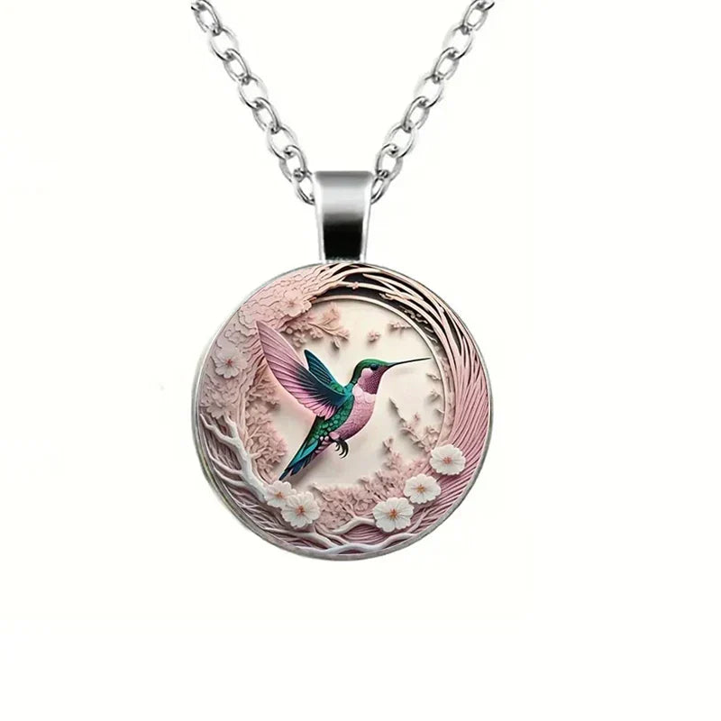 Collier pendentif en dôme en verre Kolibri