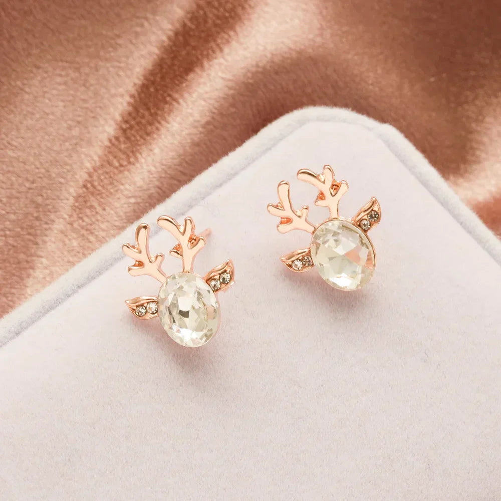 Boucles d'oreilles en cristal de renne de l'esprit de fête
