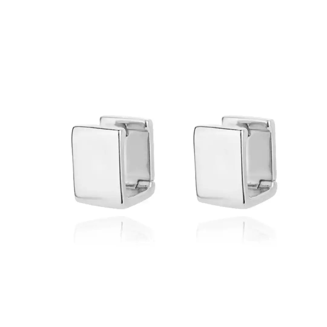 Boucles d'oreilles carrées géométriques dorées