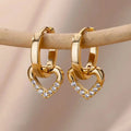 Boucles d'oreilles en zirconium en forme de cœur