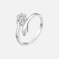 Bague ajustable en argent sterling 925 – design empreinte de main et de patte