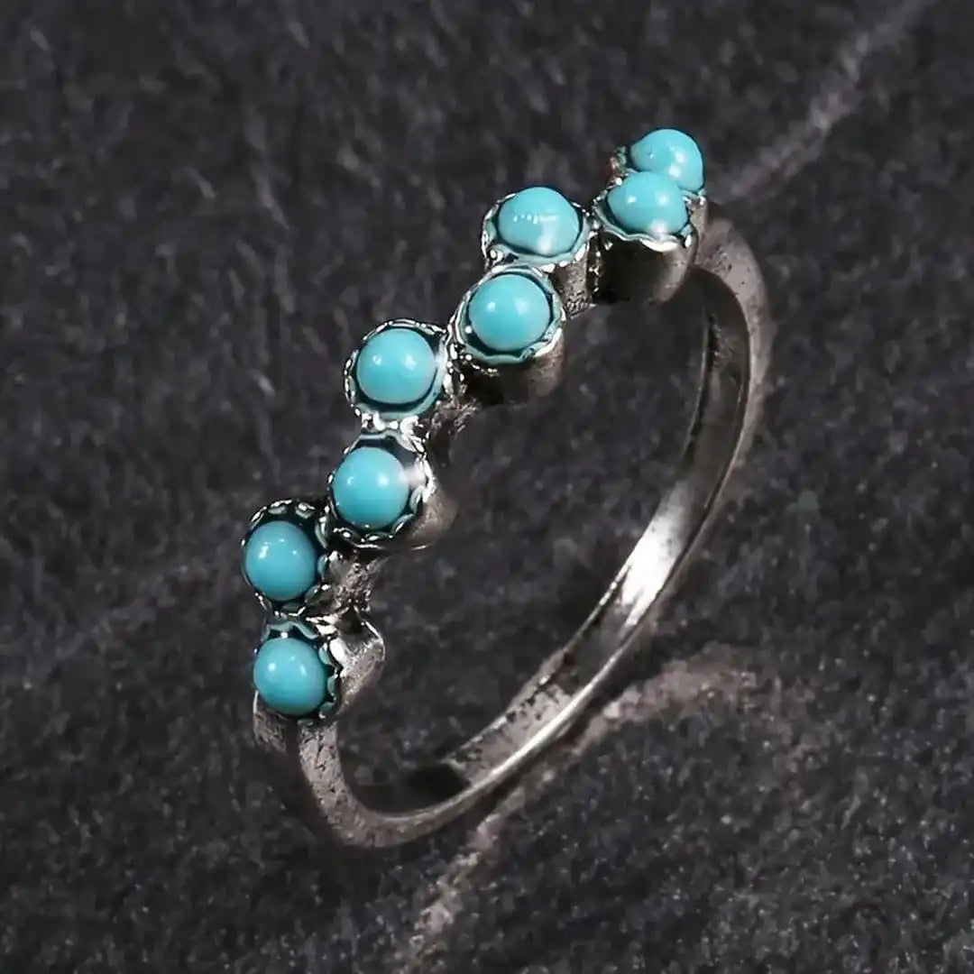 Bague en perles turquoise intemporelle