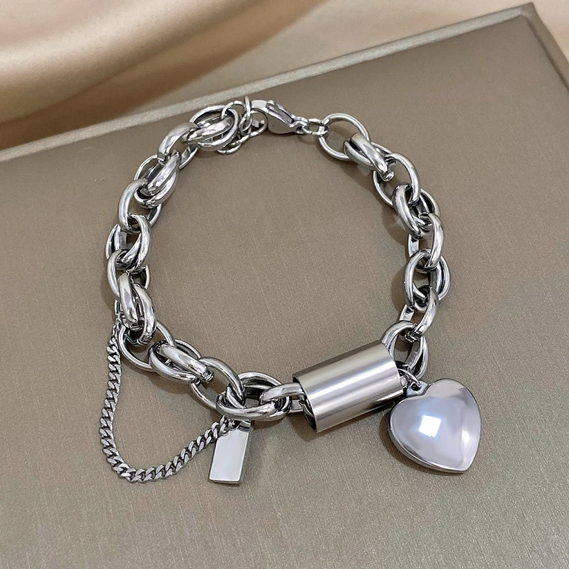 Bracelet épais cœurs | Or