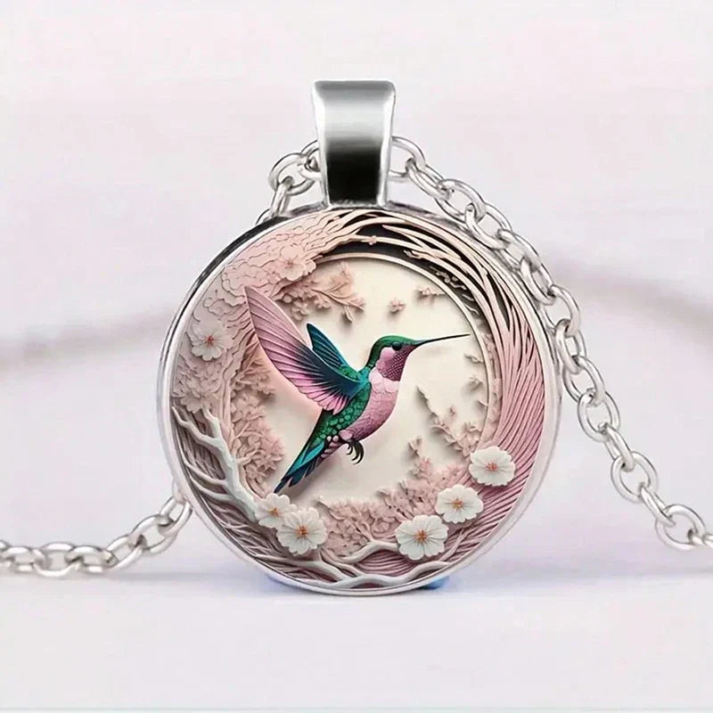 Collier pendentif en dôme en verre Kolibri