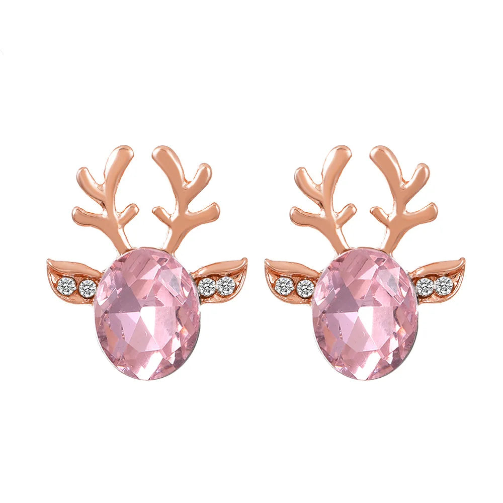 Boucles d'oreilles en cristal de renne de l'esprit de fête