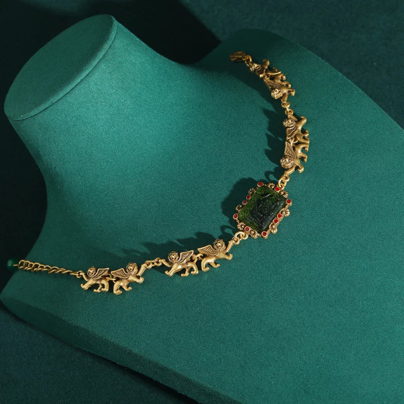 Bracelet en perles carré avec pendentif Baroque Leijona