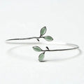 Bracelet Bangle Feuille Opale Argentée Intemporelle