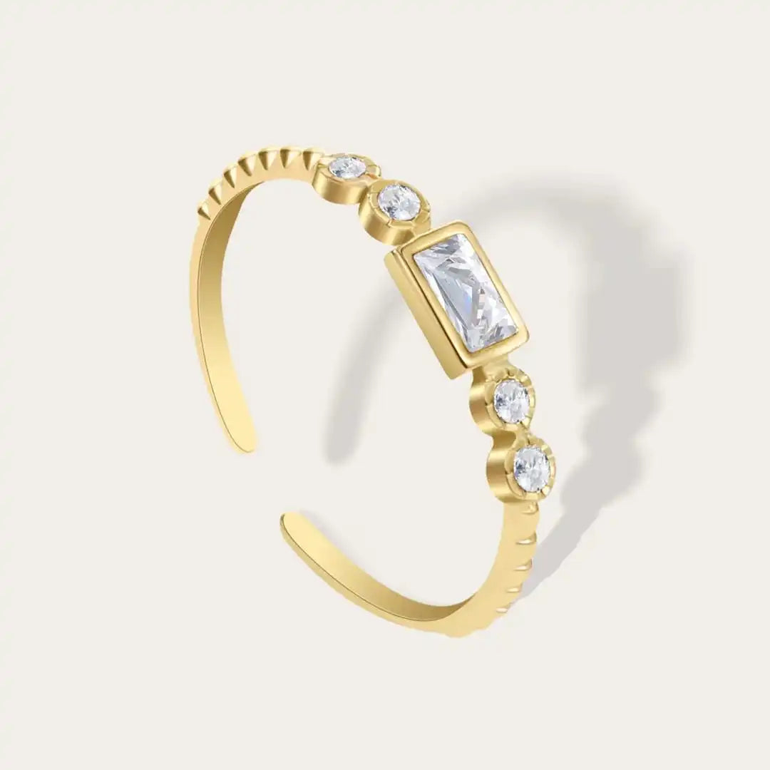 Bague ouverte Baguette