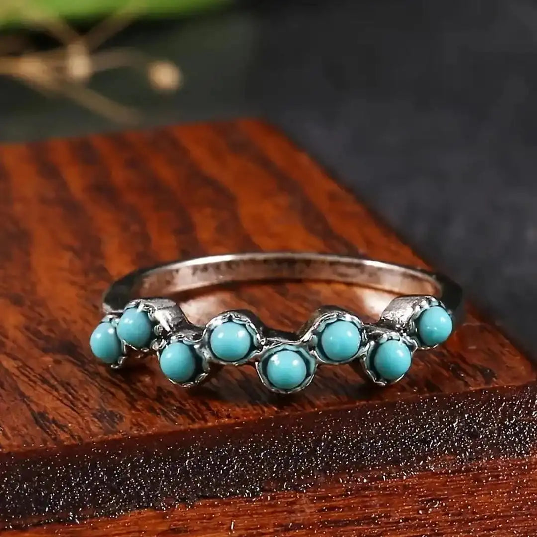Bague en perles turquoise intemporelle