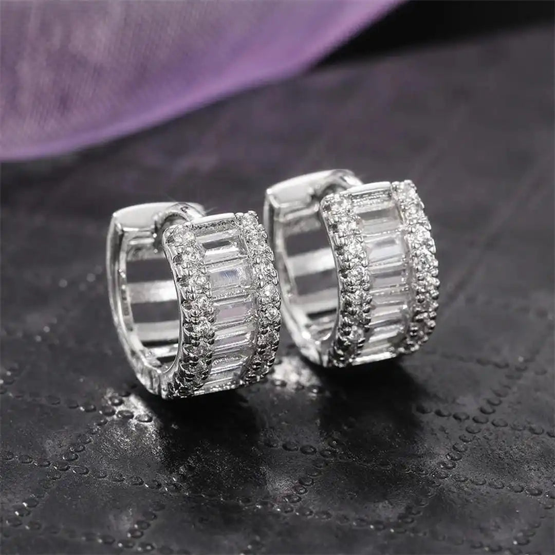 Boucles d'oreilles en zirconia Mini Baguette