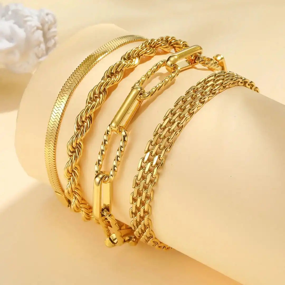 Bracelet empilable perle dorée