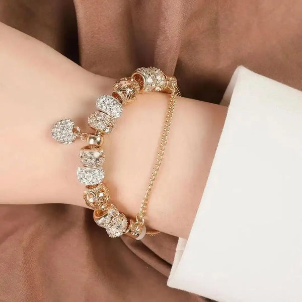 Bracelet en cœur doré solide