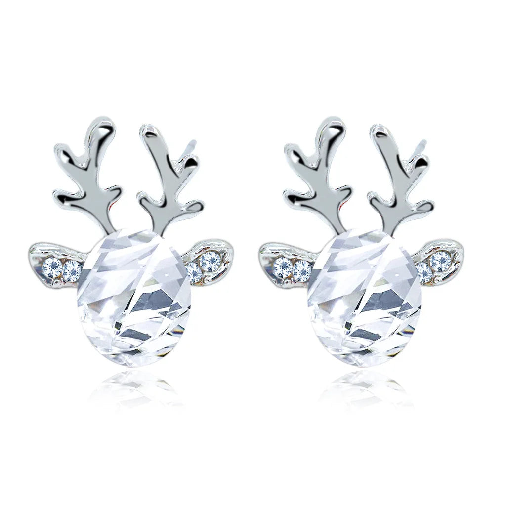 Boucles d'oreilles en cristal de renne de l'esprit de fête