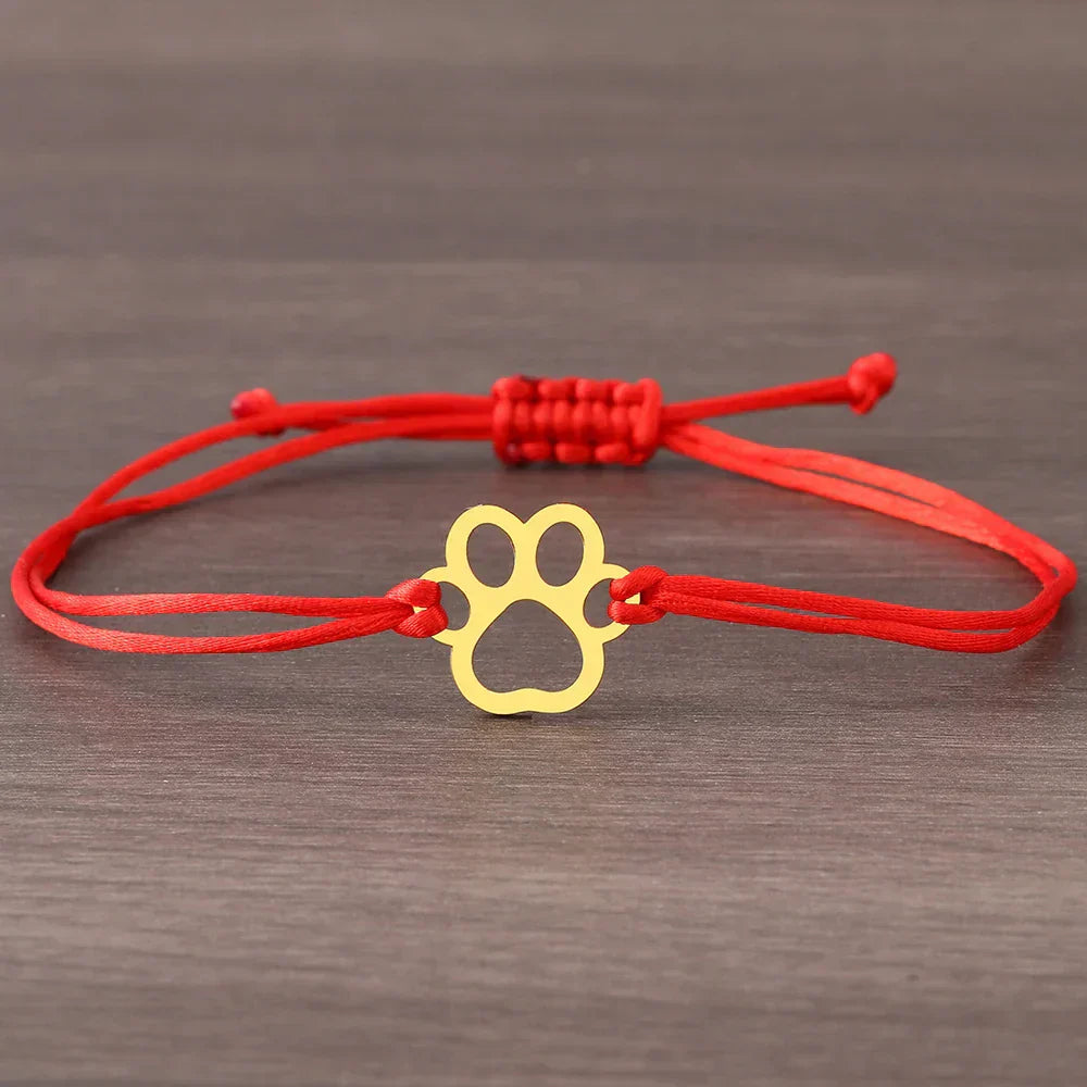 Bracelet ajustable à cordon Tassu – design noir et rouge