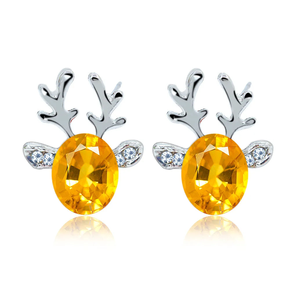 Boucles d'oreilles en cristal de renne de l'esprit de fête