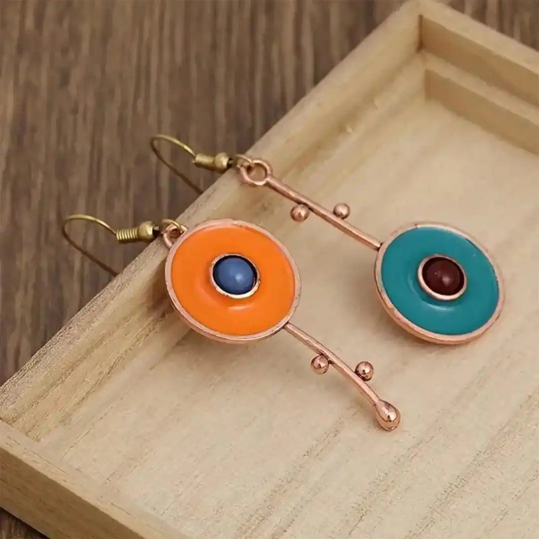 Boucles d'oreilles en pierre couleur bronze antique