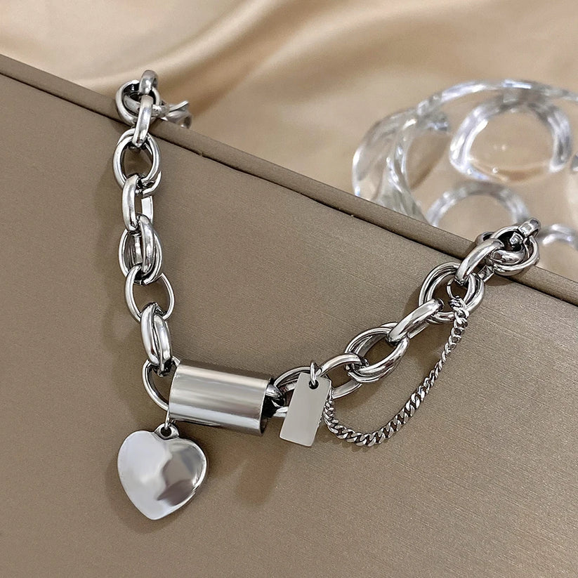 Bracelet épais cœurs | Or