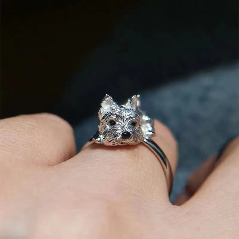 Bague ajustable pour chien au style rétro