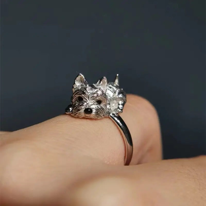 Bague ajustable pour chien au style rétro