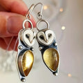 Boucles d'oreilles pendentif hibou boho – sans nickel pour les oreilles sensibles