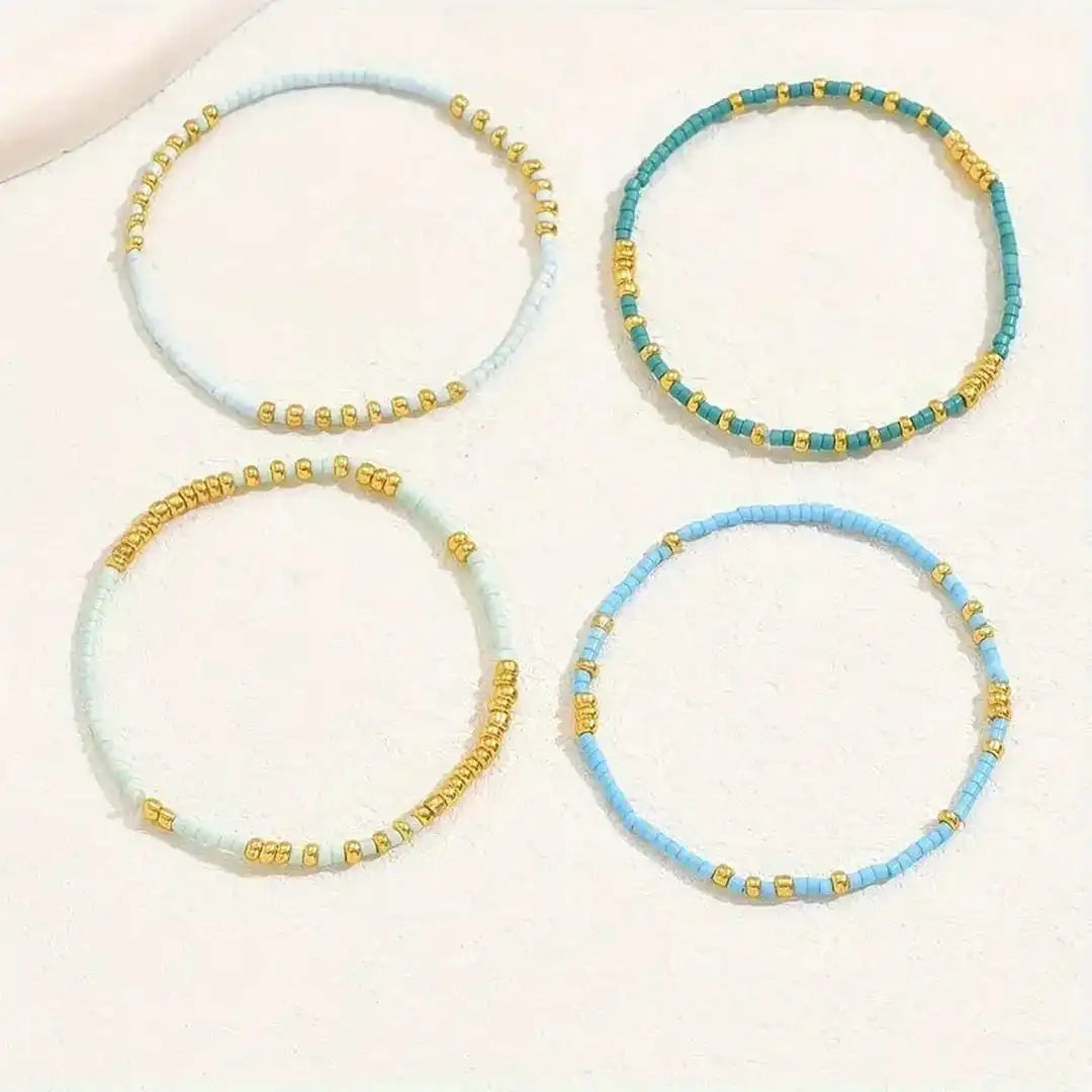 Bracelet de perles turquoise chic bohème