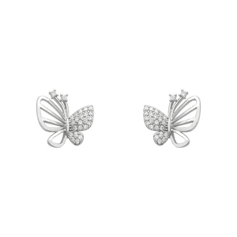 Boucles d'oreilles en zircon en forme de papillon élégantes