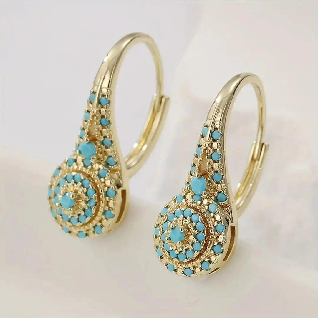 Boucles d'oreilles Mandala Turquoise Élégantes
