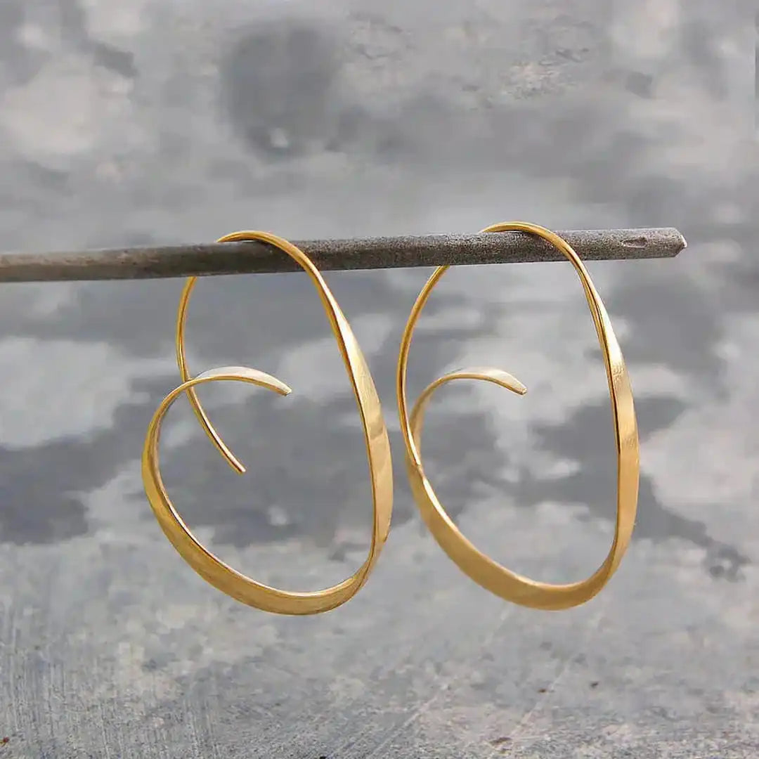 Boucles d'oreilles en spirale ouverte en forme de goutte