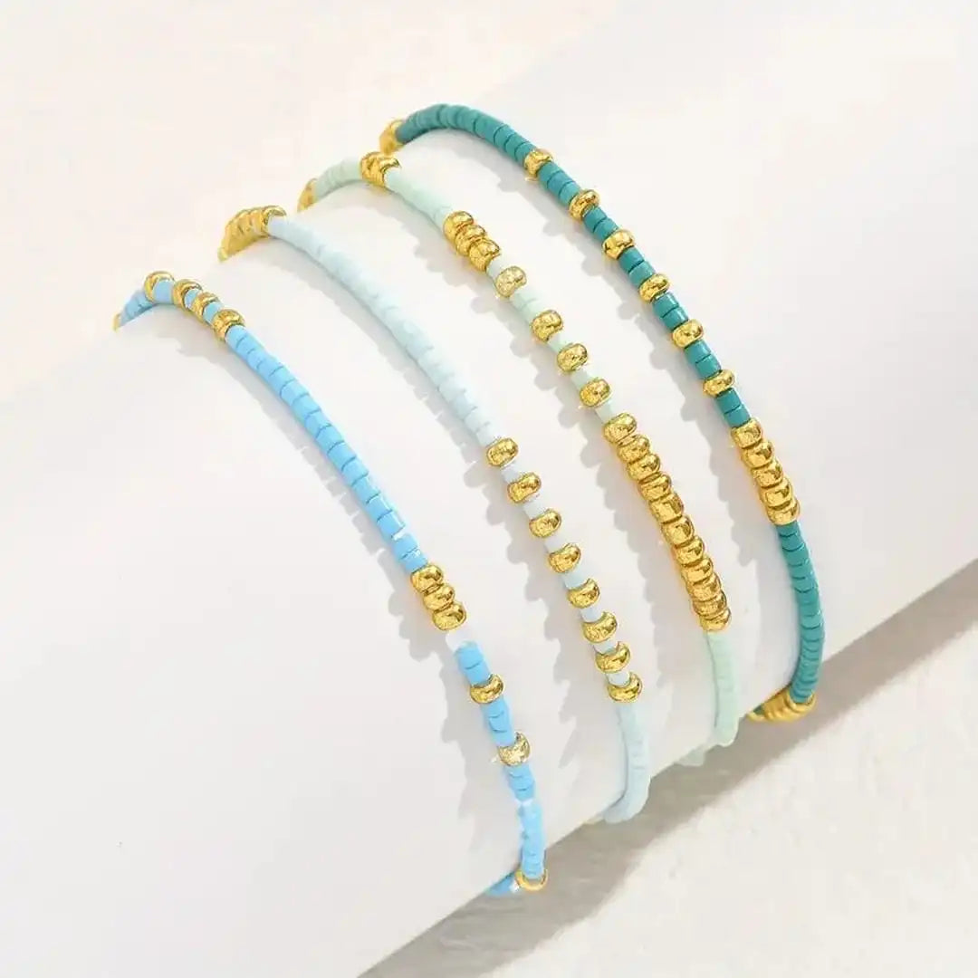 Bracelet de perles turquoise chic bohème