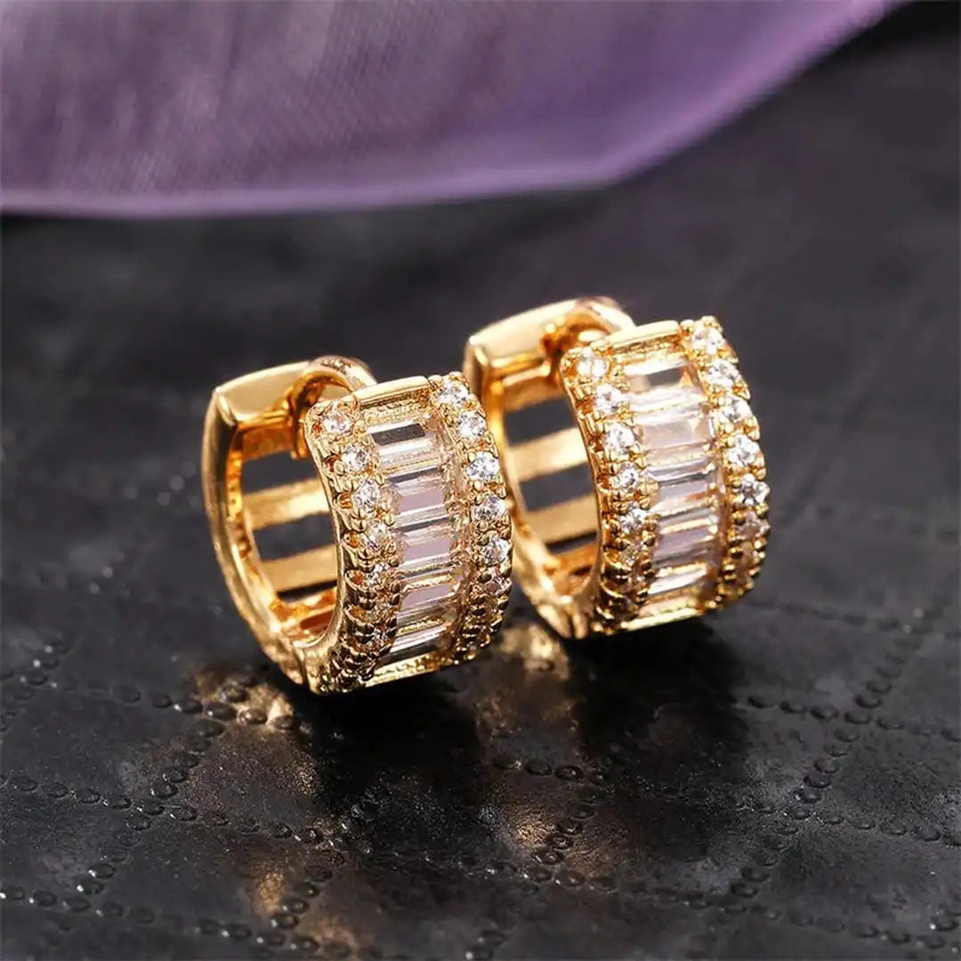 Boucles d'oreilles en zirconia Mini Baguette