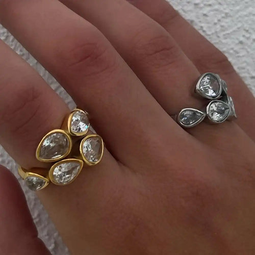 Bague Groupe Goutte Cinq Pierres