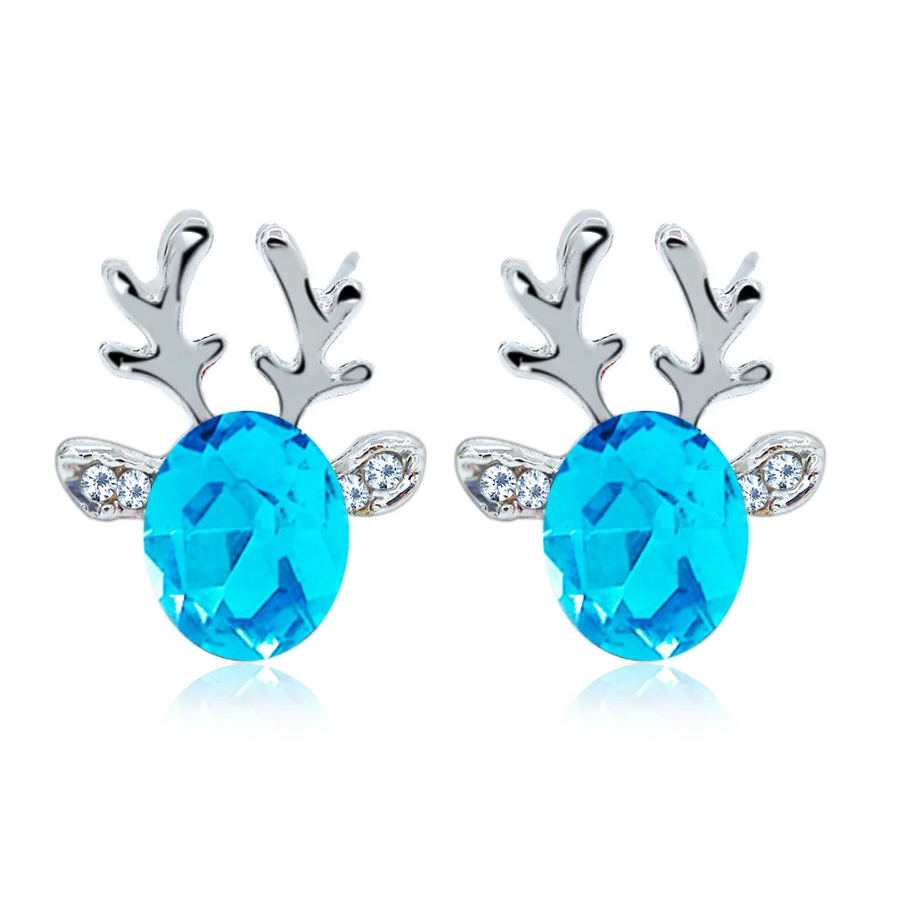 Boucles d'oreilles en cristal de renne de l'esprit de fête