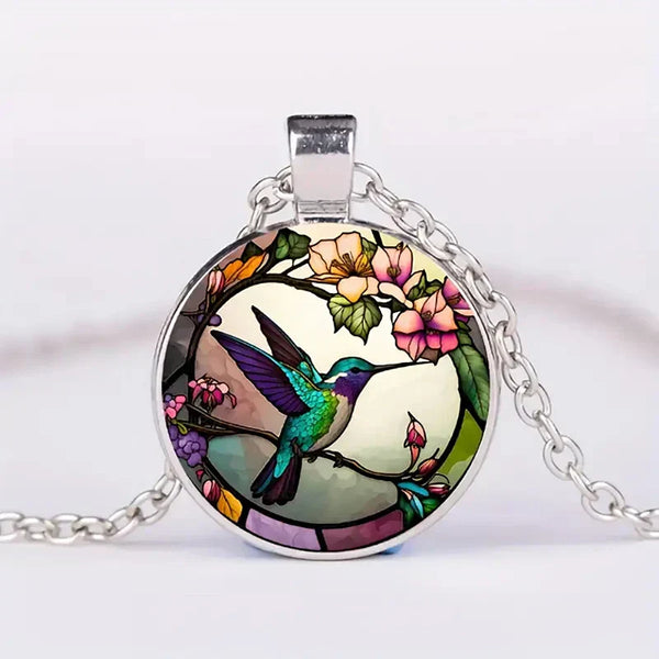 Collier pendentif en dôme en verre Kolibri