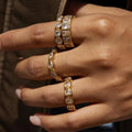 Collection de bagues en zirconium baguette