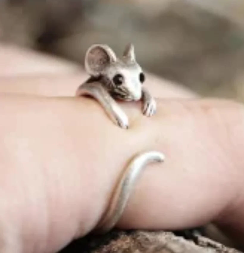 Bague souris charmante – bijou vintage ajustable