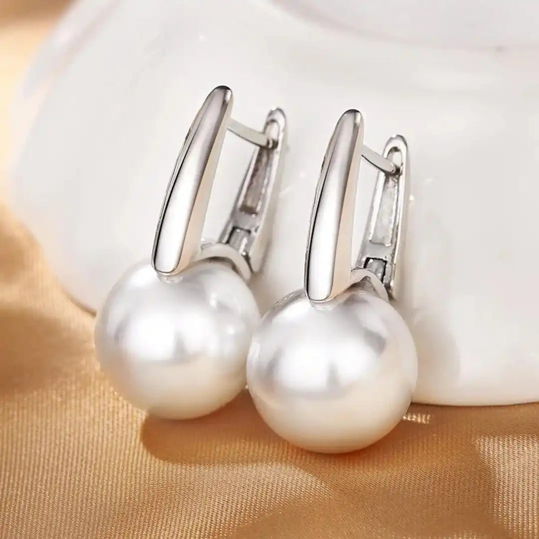 Boucles d'oreilles vintage en perles dorées