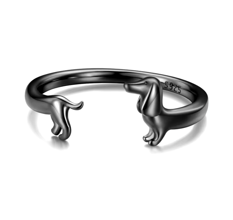 Bague enroulée en forme de teckel – amour pour votre chien