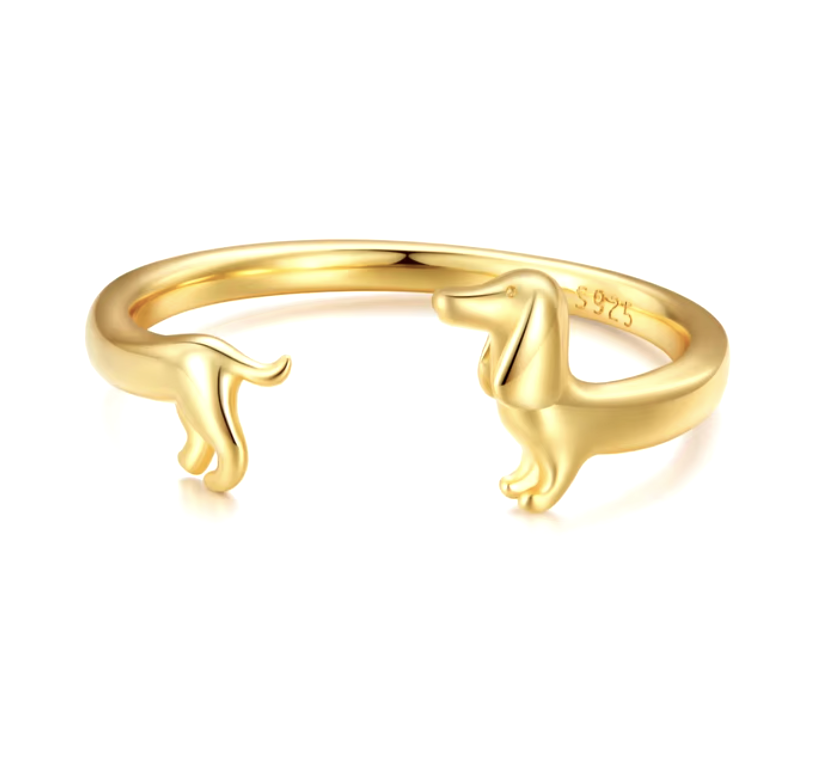 Bague enroulée en forme de teckel – amour pour votre chien