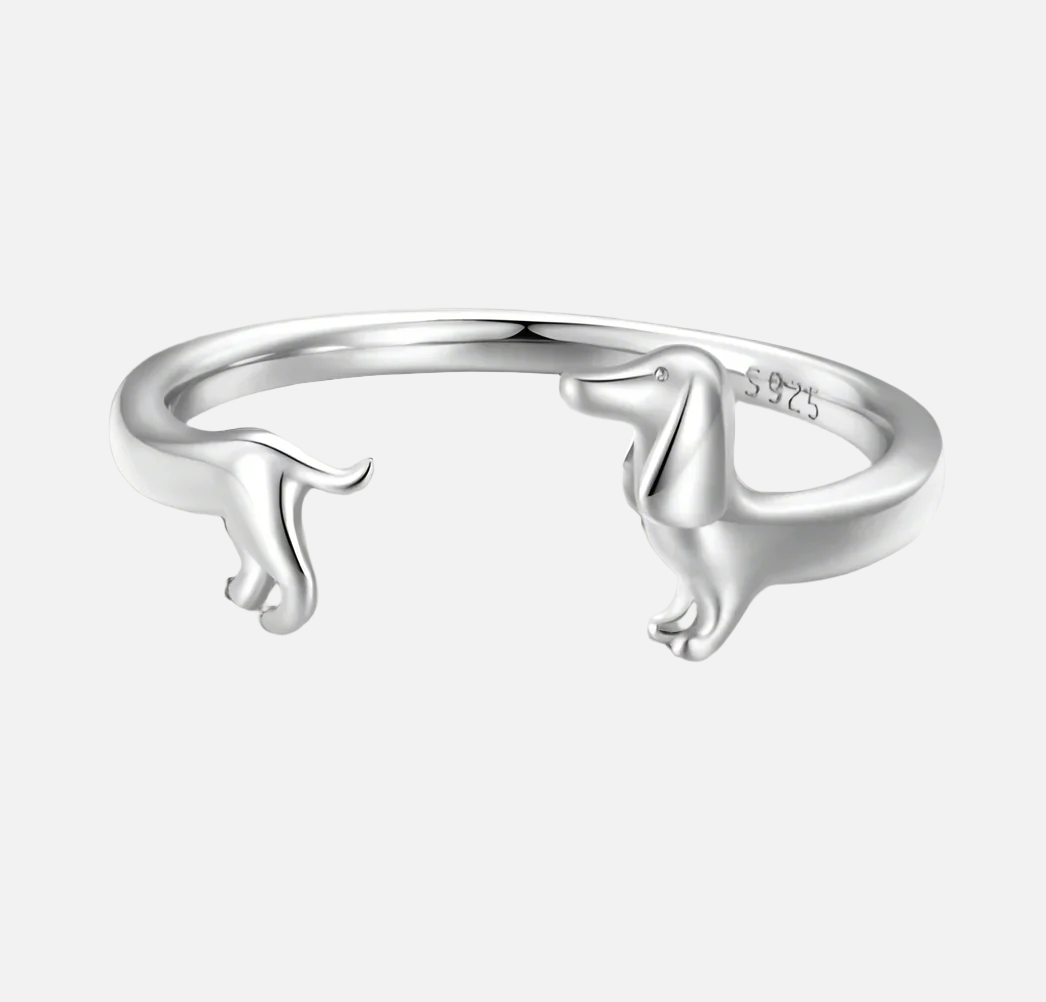 Bague enroulée en forme de teckel – amour pour votre chien