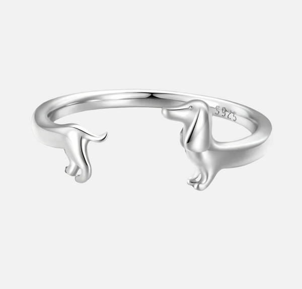 Bague enroulée en forme de teckel – amour pour votre chien