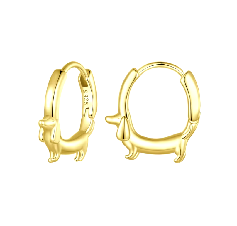 Boucles d'oreilles en forme de teckel précieuses – le trésor de la maman chien