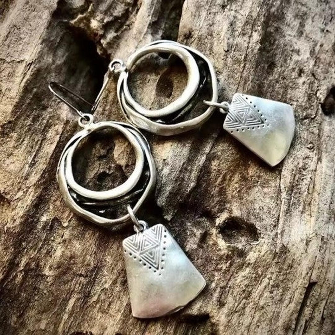 Boucles d'oreilles pendantes carrées Vintage Hopea