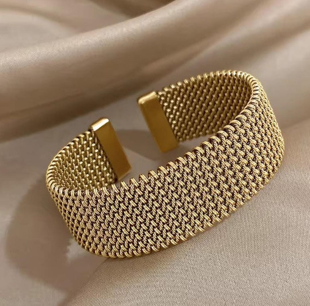 Bracelet Classique Ouvert Tressé Vintage