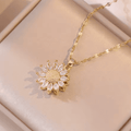 Ensemble de collier et boucles d'oreilles Trendy Hopea Sunflower en zircon