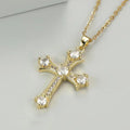 Magnifique collier pendentif croix en zirconium