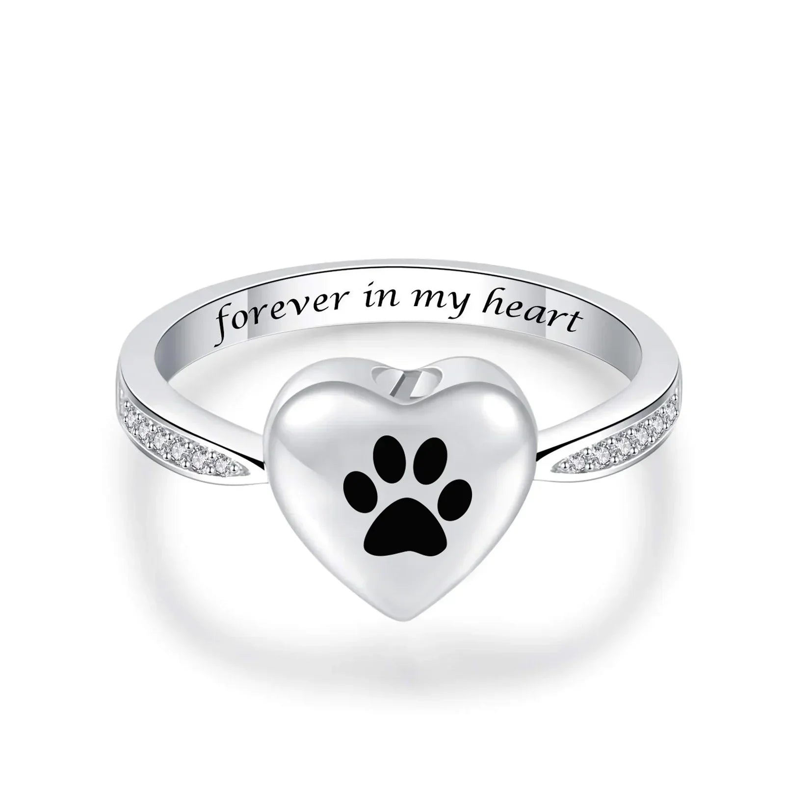 Bague en forme de patte de cœur – bijou commémoratif pour animaux de compagnie