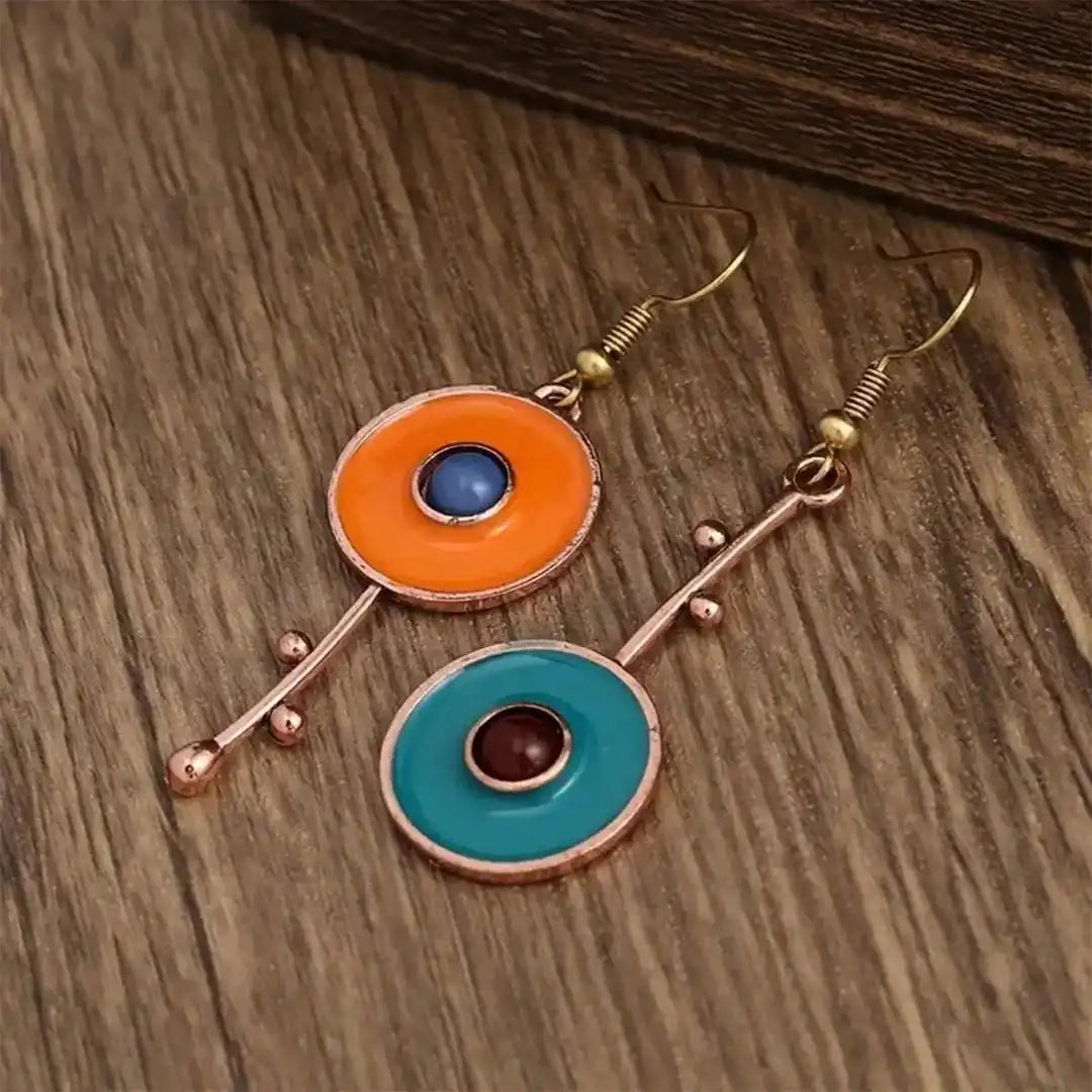 Boucles d'oreilles en pierre couleur bronze antique