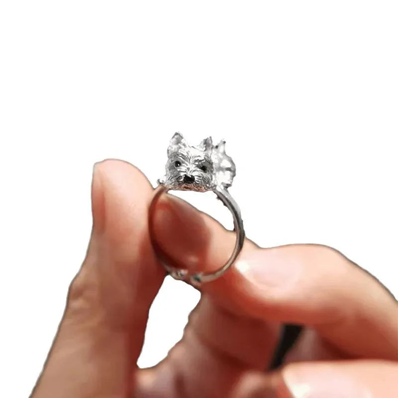 Bague ajustable pour chien au style rétro