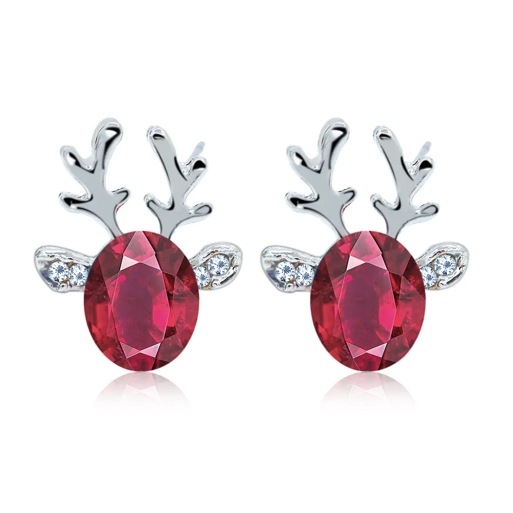 Boucles d'oreilles en cristal de renne de l'esprit de fête